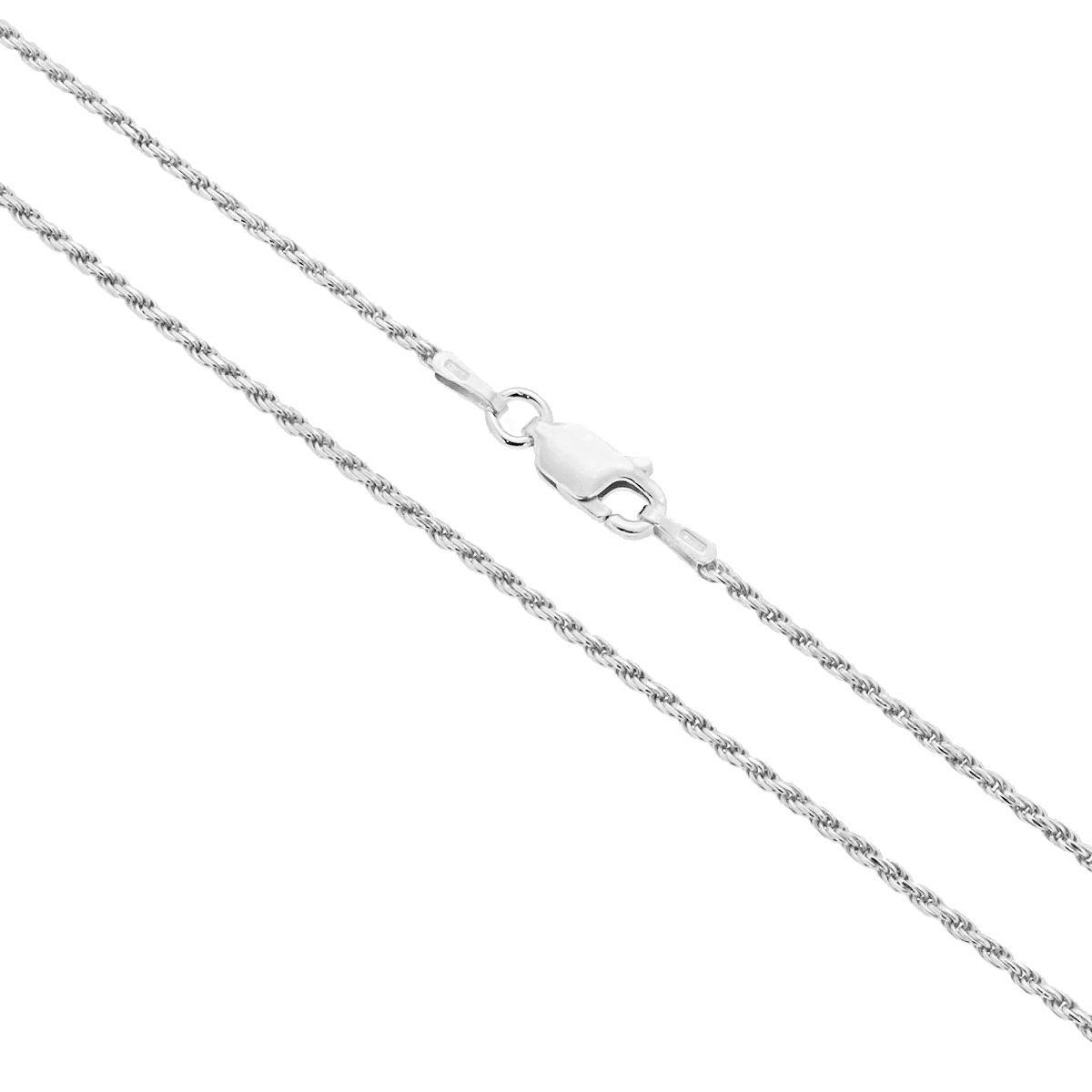 Catena Corda Diamantata 030 sezione mm 1.4 lunghezza cm 40 in ARGENTO 925