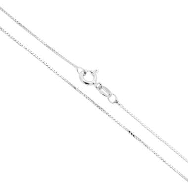 Catena Veneziana Diamantata 015 sezione mm 0.8 lunghezza cm 50 in ARGENTO 925