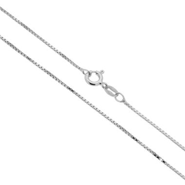 Catena Veneziana Diamantata 019 sezione mm 1.0 lunghezza cm 40 in ARGENTO 925 Galvanica Rodio