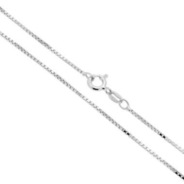 Catena Veneziana Diamantata 022 sezione mm 1.1 lunghezza cm 45 in ARGENTO 925 Galvanica Rodio