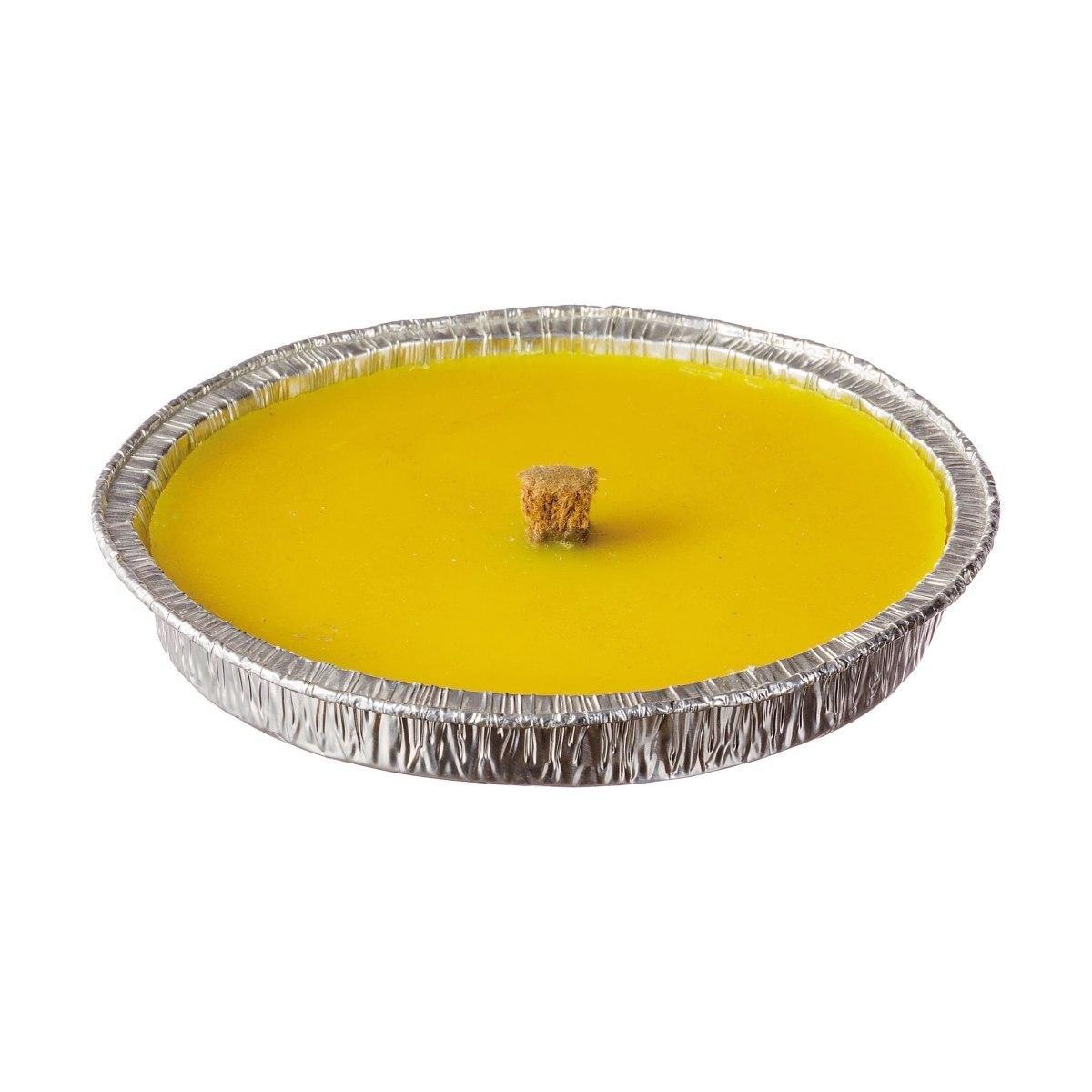 Candela padella romana alla citronella in alluminio d.21 x h. 3,5 cm