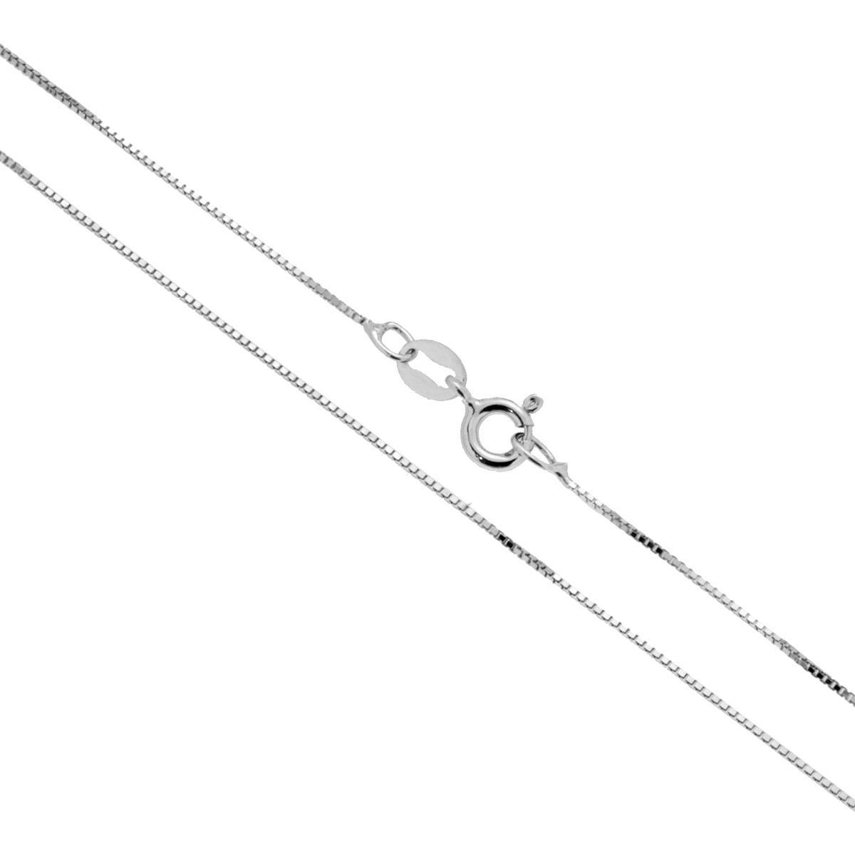 Catena Veneziana Diamantata 012 sezione mm 0.7 lunghezza cm 100 in ARGENTO 925 Galvanica Rodio
