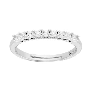 Anello Veretta con Cubic Zirconia Bianchi mm 2 in ARGENTO 925 Galvanica Rodio