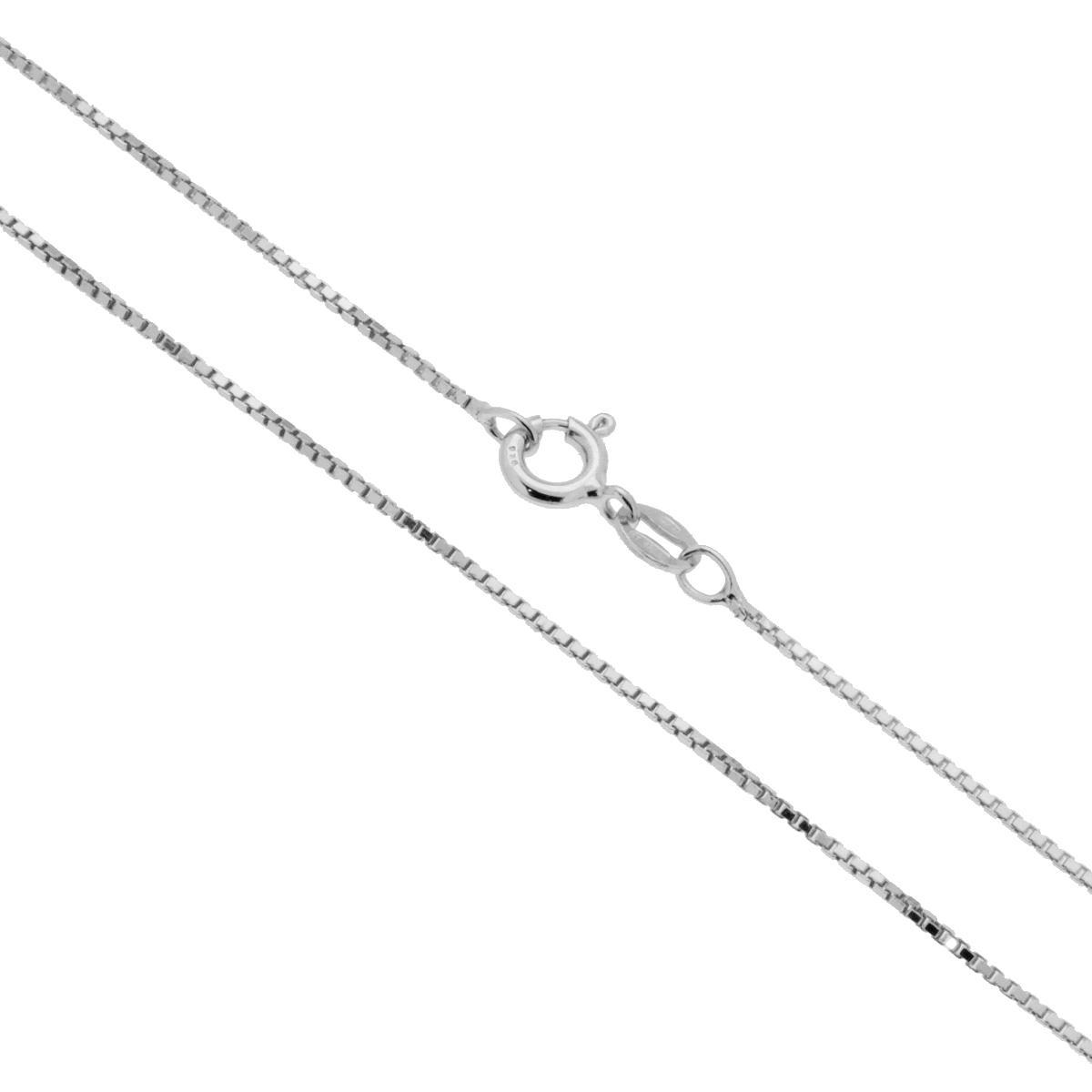 Catena Veneziana Diamantata 019 sezione mm 1.0 lunghezza cm 100 in ARGENTO 925 Galvanica Rodio