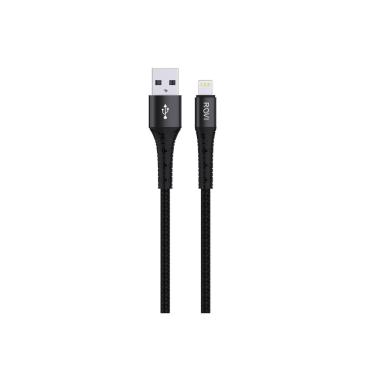 Fabric cavo ricarica SA21I nero in tessuto da USB a Lightning 1,5m 2.4A Rovi