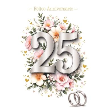 Biglietto auguri felice anniversario 25 anni / 50 anni 2 soggetti