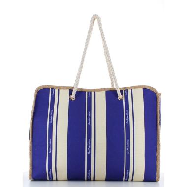 Borsa mare a righe con manici in corda Gian Marco Venturi