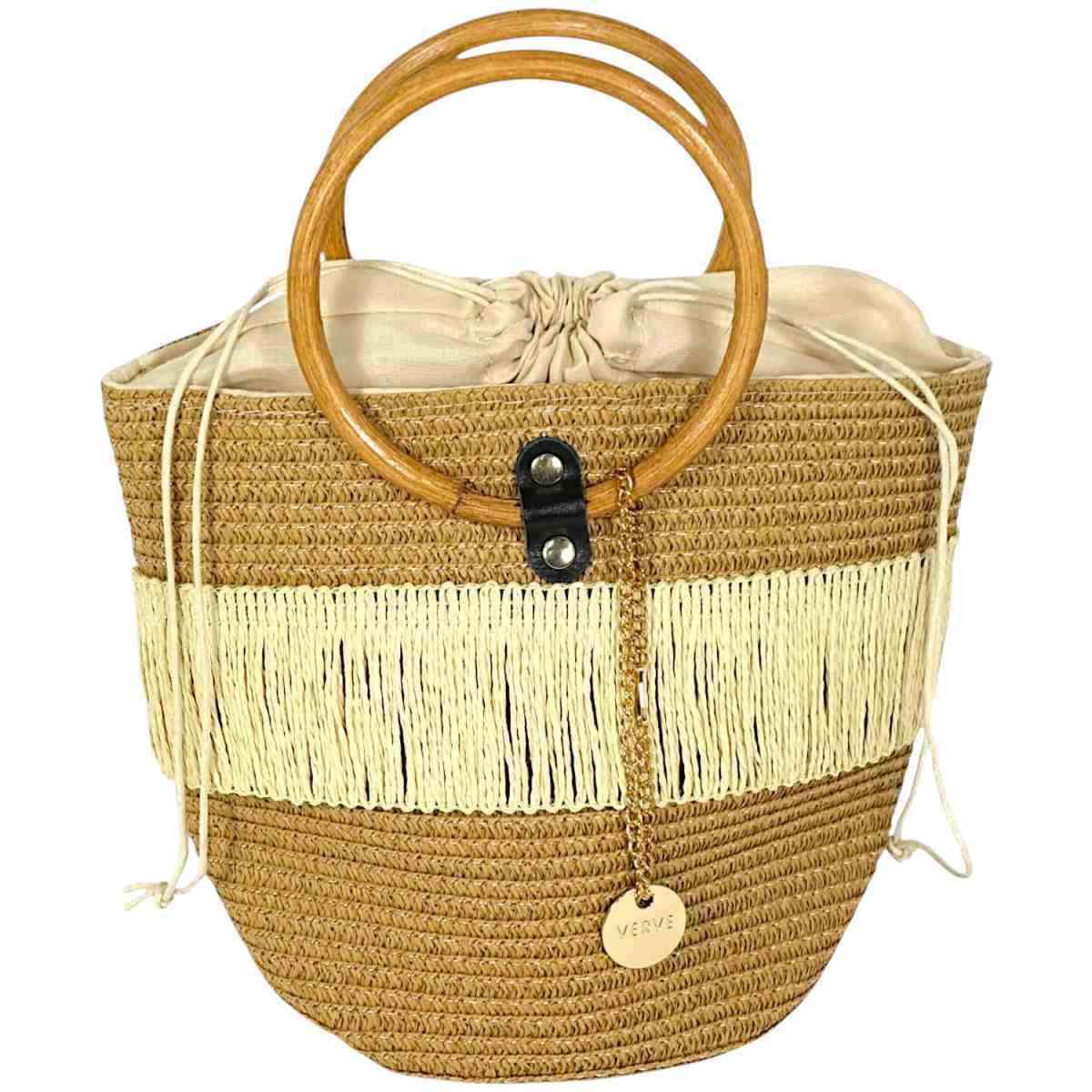 Borsetta mare donna con manici in legno Verve
