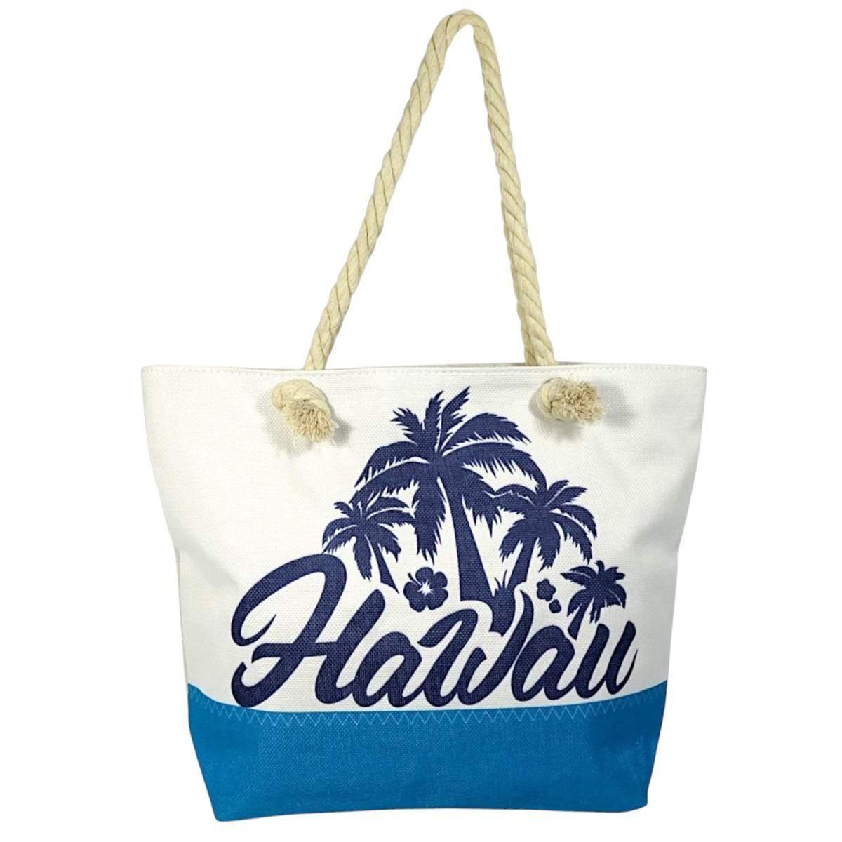 Borsa mare donna con manici in corda e cerniera Hawaii Verve