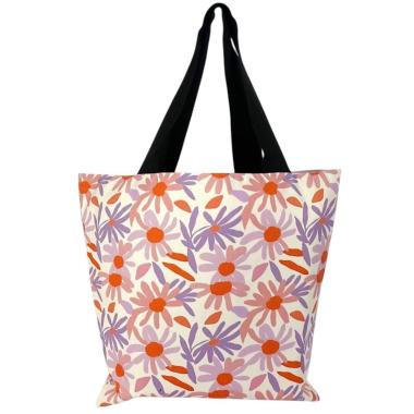 Borsa mare donna aperta double face reversibile stampa fiori Verve