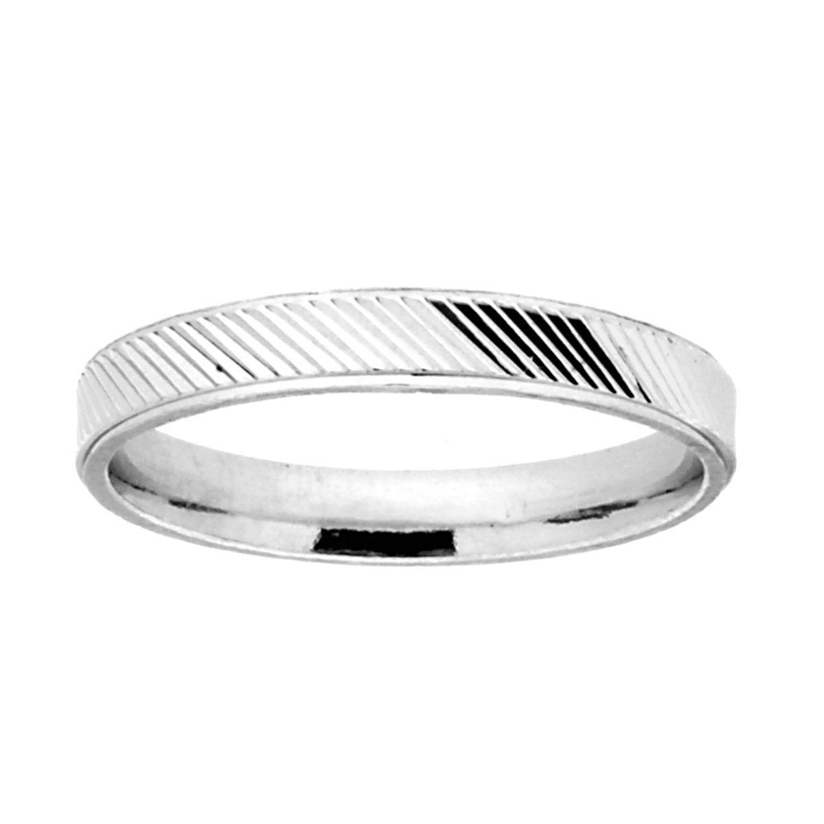 Anello Fedina di Fidanzamento Lui e Lei Diamantata in ARGENTO 925 Galvanica Rodio