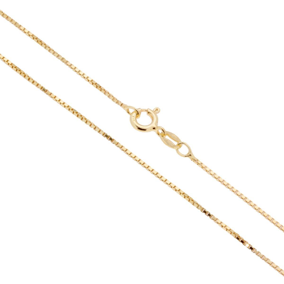 Catena Veneziana Diamantata 019 sezione mm 1.0 lunghezza cm 50 in ARGENTO 925 Galvanica Oro
