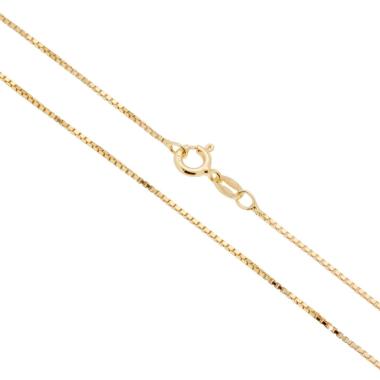 Catena Veneziana Diamantata 019 sezione mm 1.0 lunghezza cm 50 in ARGENTO 925 Galvanica Oro