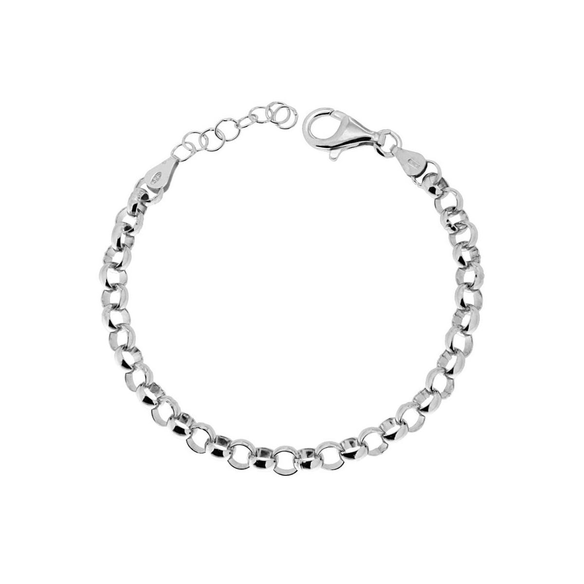 Bracciale Catena Rolo mm 6 in ARGENTO 925 Galvanica Rodio