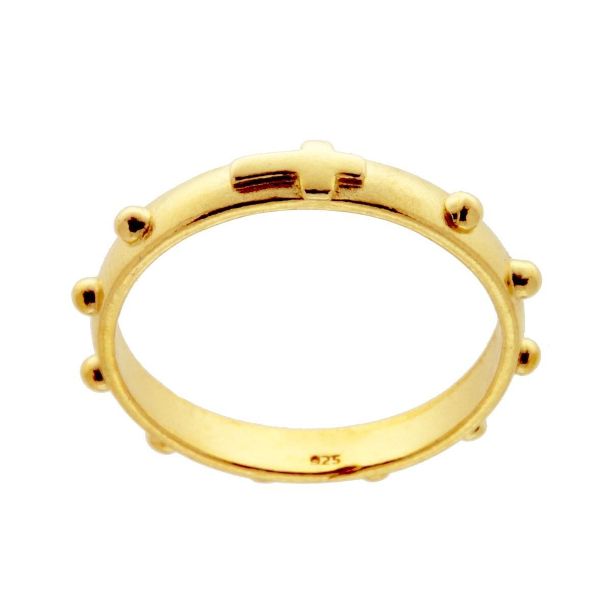 Anello Fedina Rosario mm 3 in ARGENTO 925 Galvanica Oro