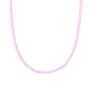 Collana con Perline Rosa in ARGENTO 925 Galvanica Oro