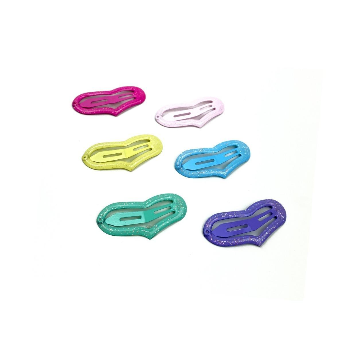 Fermaglio clic clac cuore per capelli 4 cm tinta unita