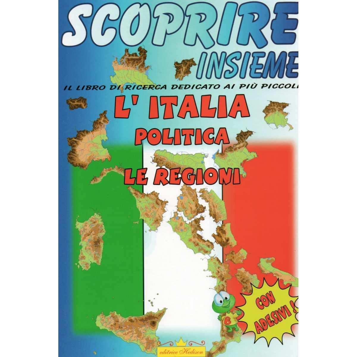 Libro da leggere scoprre l'Italia Politica con adesivi