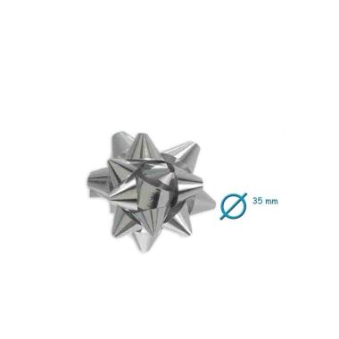 Coccarde adesive metallizzate argento mm. 6,5