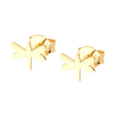 Orecchini Libellula in ARGENTO 925 Galvanica Oro