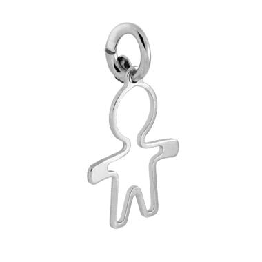 Ciondolo Sagoma Bimbo plain mm 16 in ARGENTO 925 Galvanica Rodio