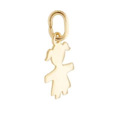 Ciondolo Bimba mm 11 plain in ARGENTO 925 Galvanica Oro