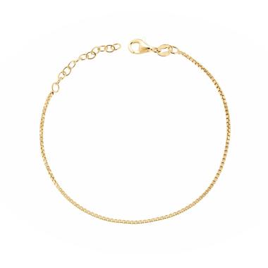Bracciale Catena Veneziana diamantata mm 1.3 in ARGENTO 925 Galvanica Oro