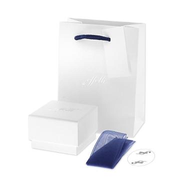 Astuccio multiuso per Gioielli cm 5,5 x 5,5 h 3,8 colore Bianco e Blu con Shopper inclusa brand EFFETTI