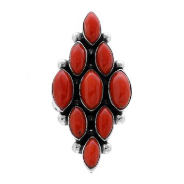 Anello Etnico Thailandese con Pietre Naturali Ovali Corallo in ARGENTO 925