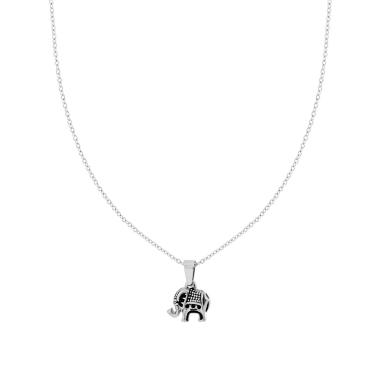 Collana Catena Forzatina con Elefante in ACCIAIO
