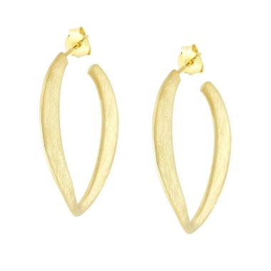 Orecchini Cerchio effetto Spazzolato mm 36 in ARGENTO 925 Galvanica Oro