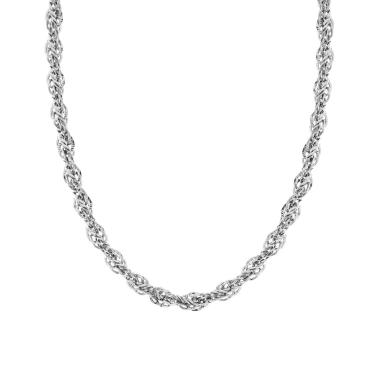 Collana Catena Falsacorda Diamantata e Martellata in ACCIAIO