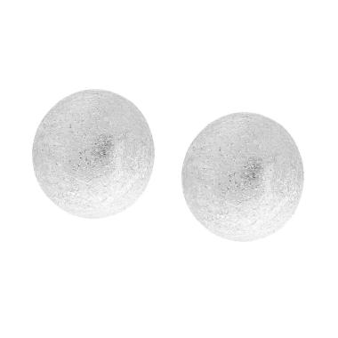 Orecchini Semisfera Spazzolati Diamantati mm 16 in ARGENTO 925 Galvanica Rodio