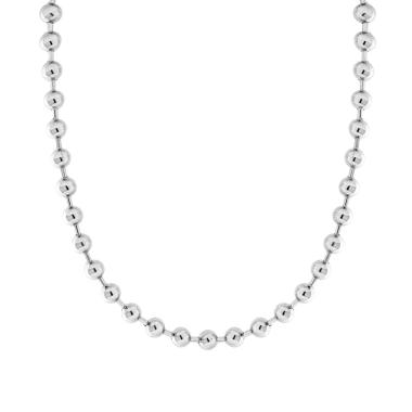Collana Catena di Palline mm 8 in ACCIAIO
