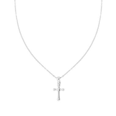 Collana Catena Forzatina Diamantata con Croce in ACCIAIO