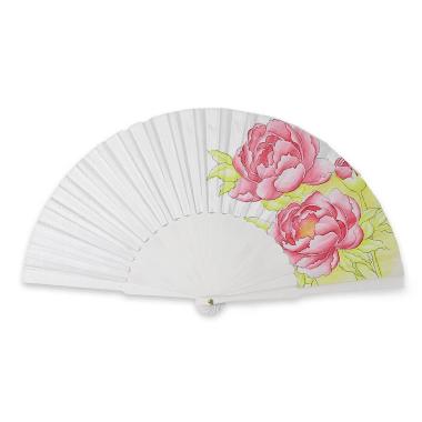 Ventaglio bianco con stampa floreale