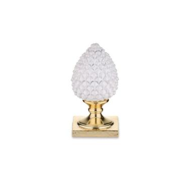 Pigna bianca base oro altezza 30 cm