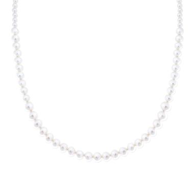 Collana Perla Degrade in Vetro perlato con filo e chiusura in ARGENTO 925 Galvanica Rodio