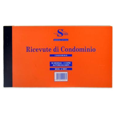 Ricevute di condominio 2 copie autoricalcanti 50 moduli