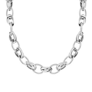 Collana Catena Forzatina Multimaglia Torchon in ACCIAIO