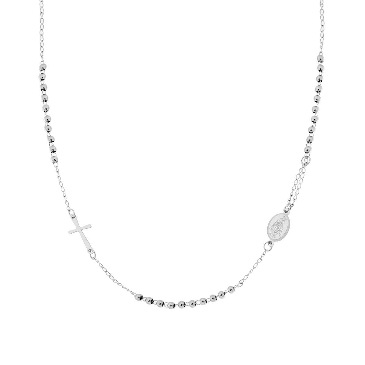 Collana Rosario modello Girocollo cm 50 con Palline mm 3 in ACCIAIO