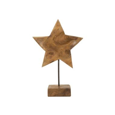 Scultura stella in teak riciclato cm 28x12x42 (pezzi unici - non rip. in serie)