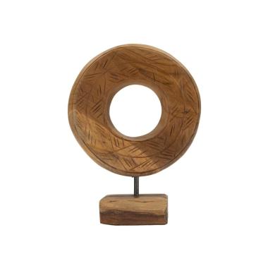 Scultura dorat in teak ric. cm 20x10x28 min 2 (pezzi unici - non rip. in serie)