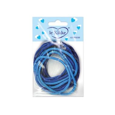 Elastici per capelli in 12 card da 12 pezzi toni del blu