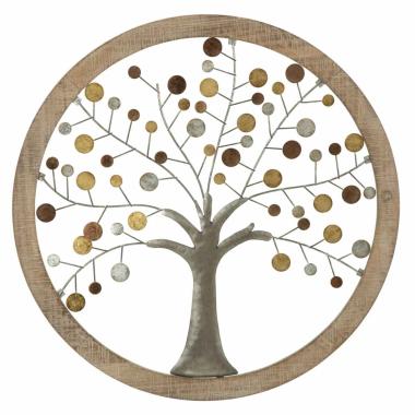 Pannello da muro albero della vita mirror cm Ø 59x1,80