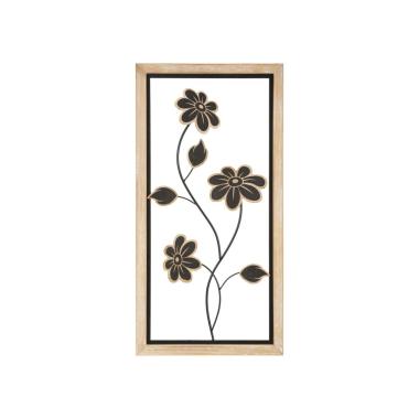 Pannello in ferro e legno girish -b- cm 30x2,5x60