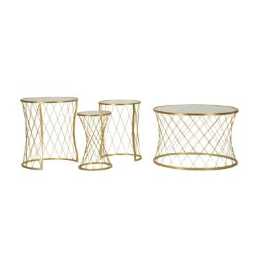 Tavolinetti noah gold set 4 pz cm Ø 70x45-47x54,5-36x50-28x45