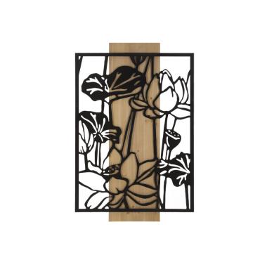 Pannello da muro lotus ferro e wood cm 60x2x90
