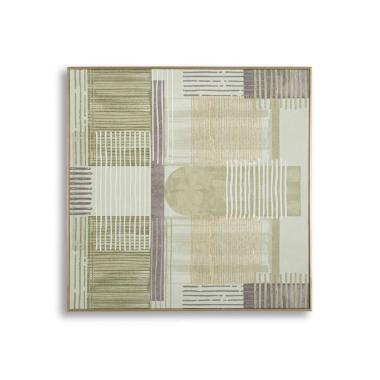 Stampa dipinta su tela lignes c/cornice -a- cm 60x3x60