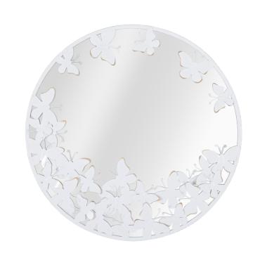 Specchio rotondo white butterfly cm 62,5x2,3 (misura interna cm Ø 60)